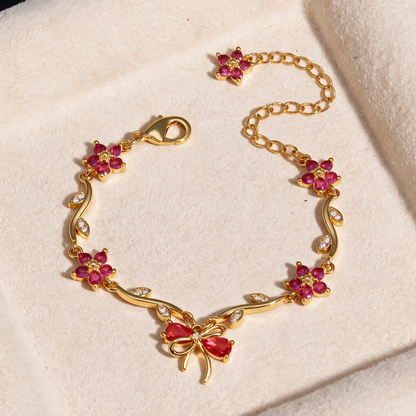 Sweetheart Bowknot Floral Bracelet