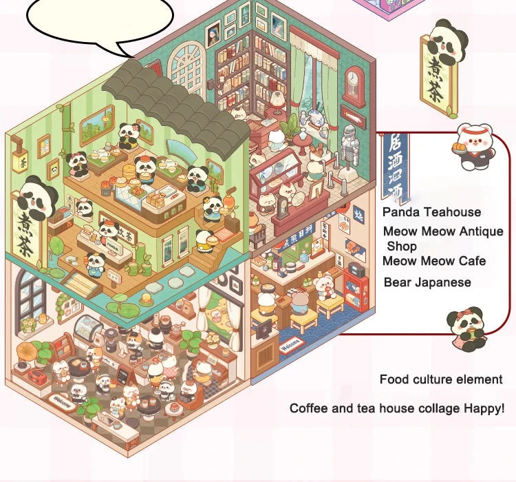 kawaiies-softtoys-plushies-kawaii-plush-20Pcs Kawaii Families 3D Sticker Scenes Book Accessories 