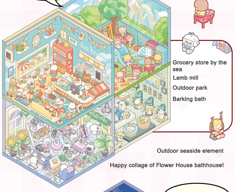 kawaiies-softtoys-plushies-kawaii-plush-20Pcs Kawaii Families 3D Sticker Scenes Book Accessories 