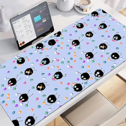 kawaiies-softtoys-plushies-kawaii-plush-Anime Black Soot Sprite Mouse Pad Mouse Pads Blue Soot 60 x 30cm 