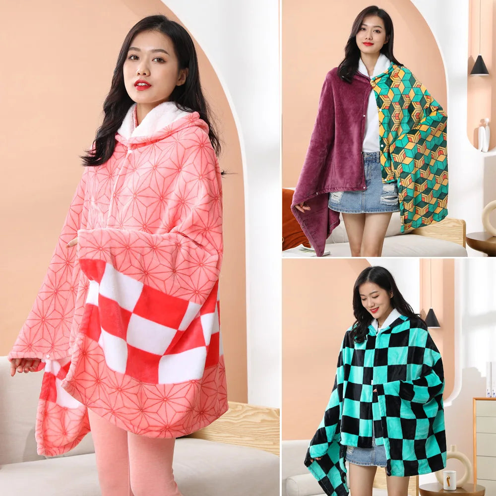 kawaiies-softtoys-plushies-kawaii-plush-Anime Demon Slayer Hooded Cape Blanket Apparel 