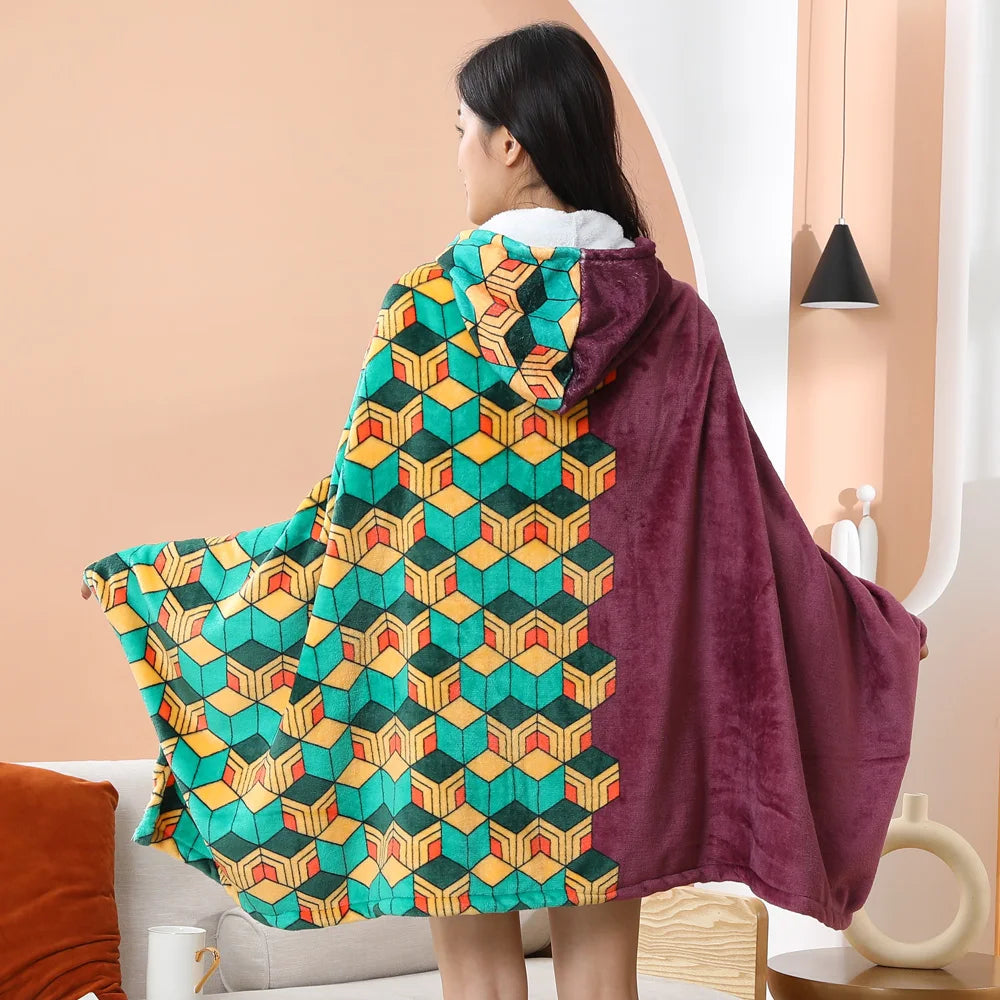 kawaiies-softtoys-plushies-kawaii-plush-Anime Demon Slayer Hooded Cape Blanket Apparel 
