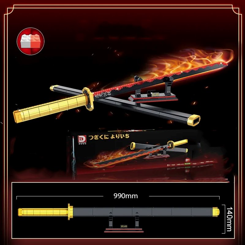 kawaiies-softtoys-plushies-kawaii-plush-Anime Demon Slayer Yoriichi Tsugikuni Sword Building Set Build it With Original Box 