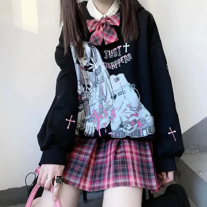 kawaiies-softtoys-plushies-kawaii-plush-Anime Emo Girl 'Just Disappear' Women's Hoodie Hoodies 