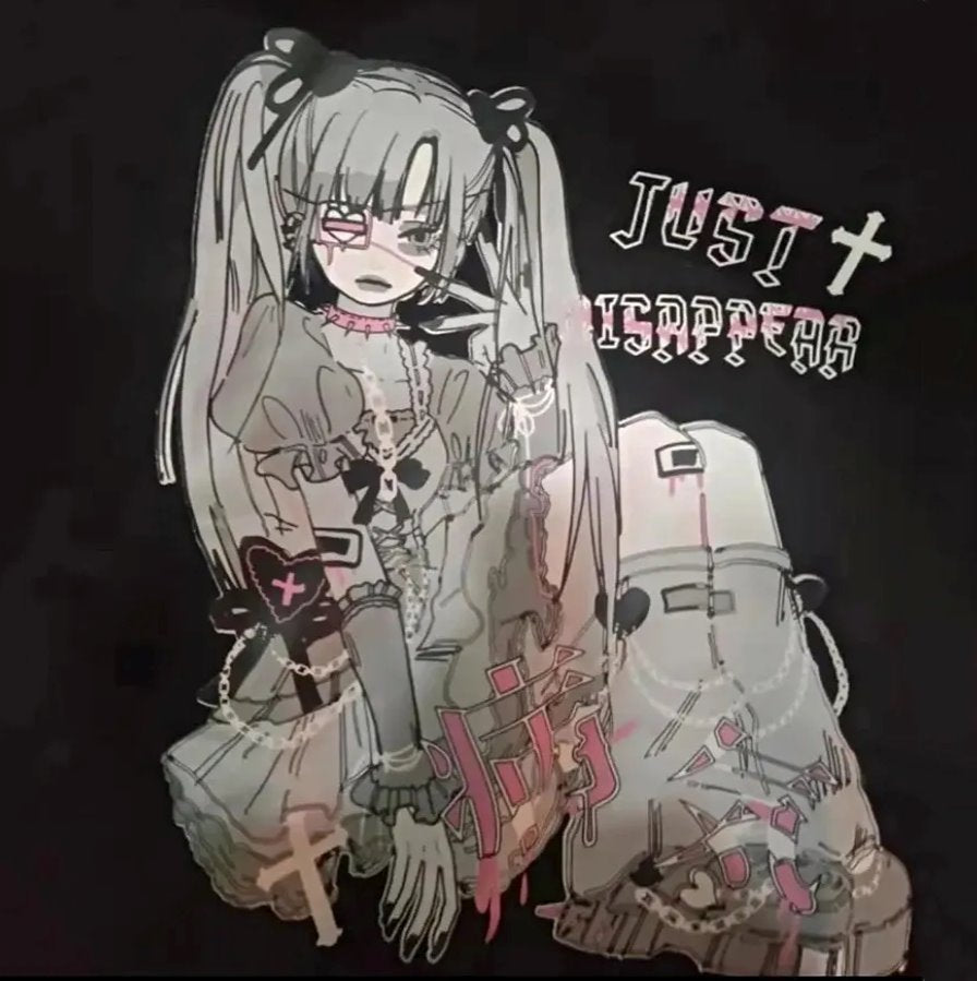 kawaiies-softtoys-plushies-kawaii-plush-Anime Emo Girl 'Just Disappear' Women's Hoodie Hoodies 