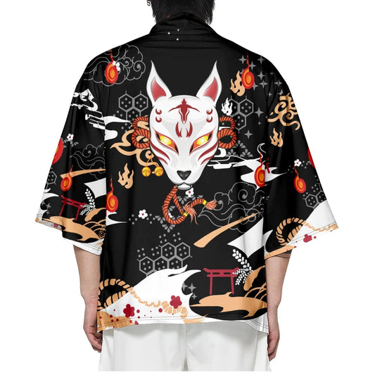 kawaiies-softtoys-plushies-kawaii-plush-Anime White Fox Mask Pattern Unisex Kimono Kimono 
