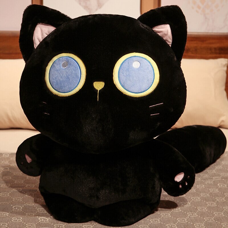 kawaiies-softtoys-plushies-kawaii-plush-Arrayah the Blue Eye Black Cat Plushie | NEW Soft toy 16in / 40cm 