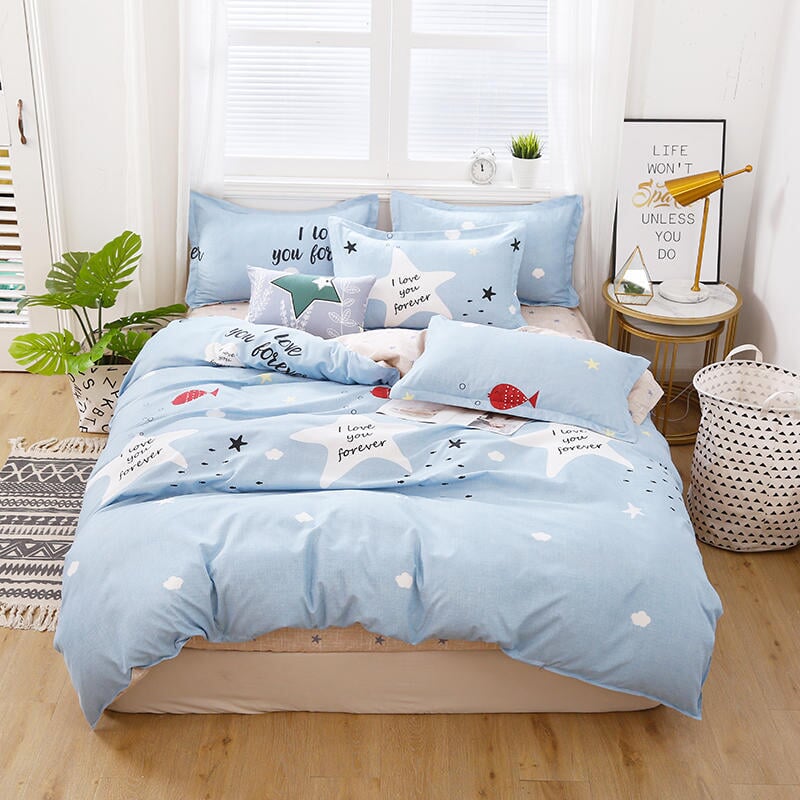 Snow Polar Bear Dark Blue Bedding, Duvet Cover Set & Pillowcase, Zippe