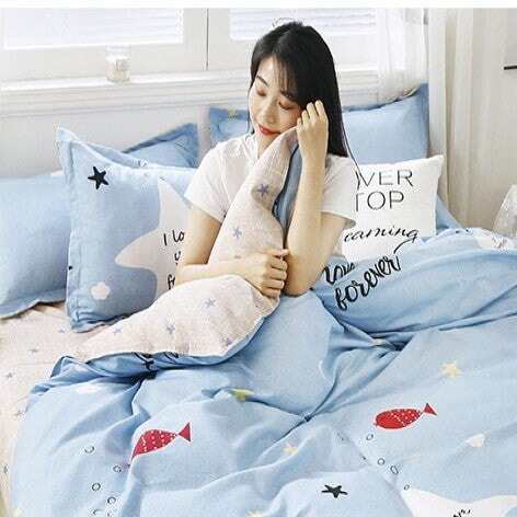 kawaiies-softtoys-plushies-kawaii-plush-Baby Blue Stars Snow Polyester Bedding Sets | NEW Bedding Sets 