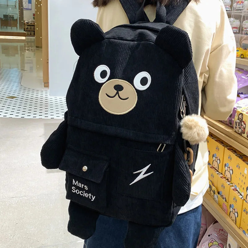 kawaiies-softtoys-plushies-kawaii-plush-Big Bear Kawaii Backpack Bags Black 
