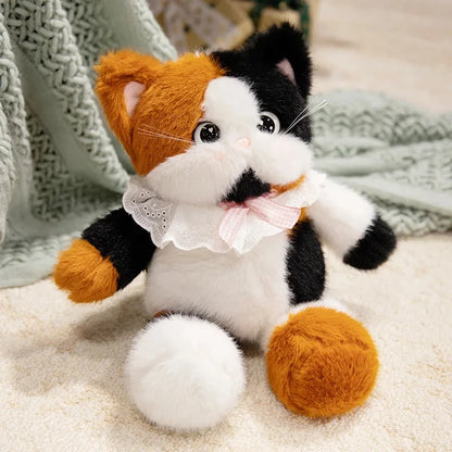 kawaiies-softtoys-plushies-kawaii-plush-Big-eyed Calico Siamese Cat Plush Friends Soft toy 45cm Calico Cat with Bib 