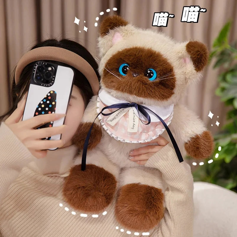 kawaiies-softtoys-plushies-kawaii-plush-Big-eyed Calico Siamese Cat Plush Friends Soft toy 
