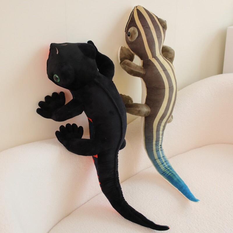 kawaiies-softtoys-plushies-kawaii-plush-Black & Brown Lifelike Salamander Plushie | NEW Soft toy 