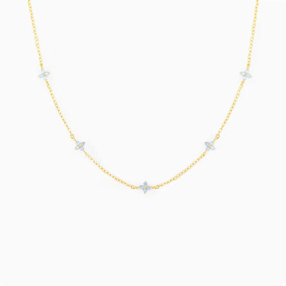kawaiies-softtoys-plushies-kawaii-plush-Blooming Baby Blue Flower 18K Gold-Plated Necklace Jewelry Gold (Station) 