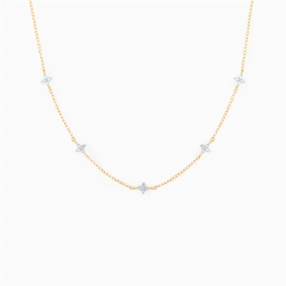 kawaiies-softtoys-plushies-kawaii-plush-Blooming Baby Blue Flower 18K Gold-Plated Necklace Jewelry Rose Gold (Station) 