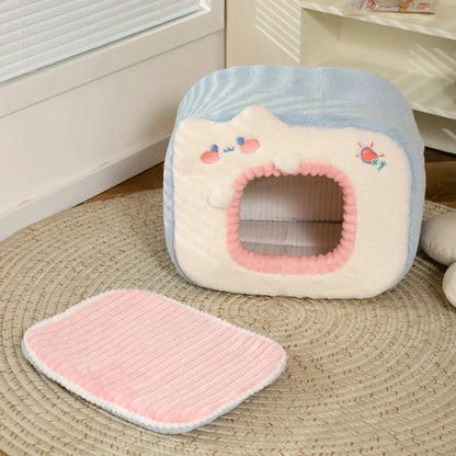 kawaiies-softtoys-plushies-kawaii-plush-Blue Green Television Pet Bed House Pet Beds 