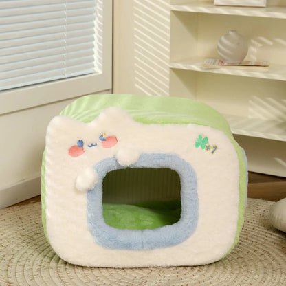 kawaiies-softtoys-plushies-kawaii-plush-Blue Green Television Pet Bed House Pet Beds 