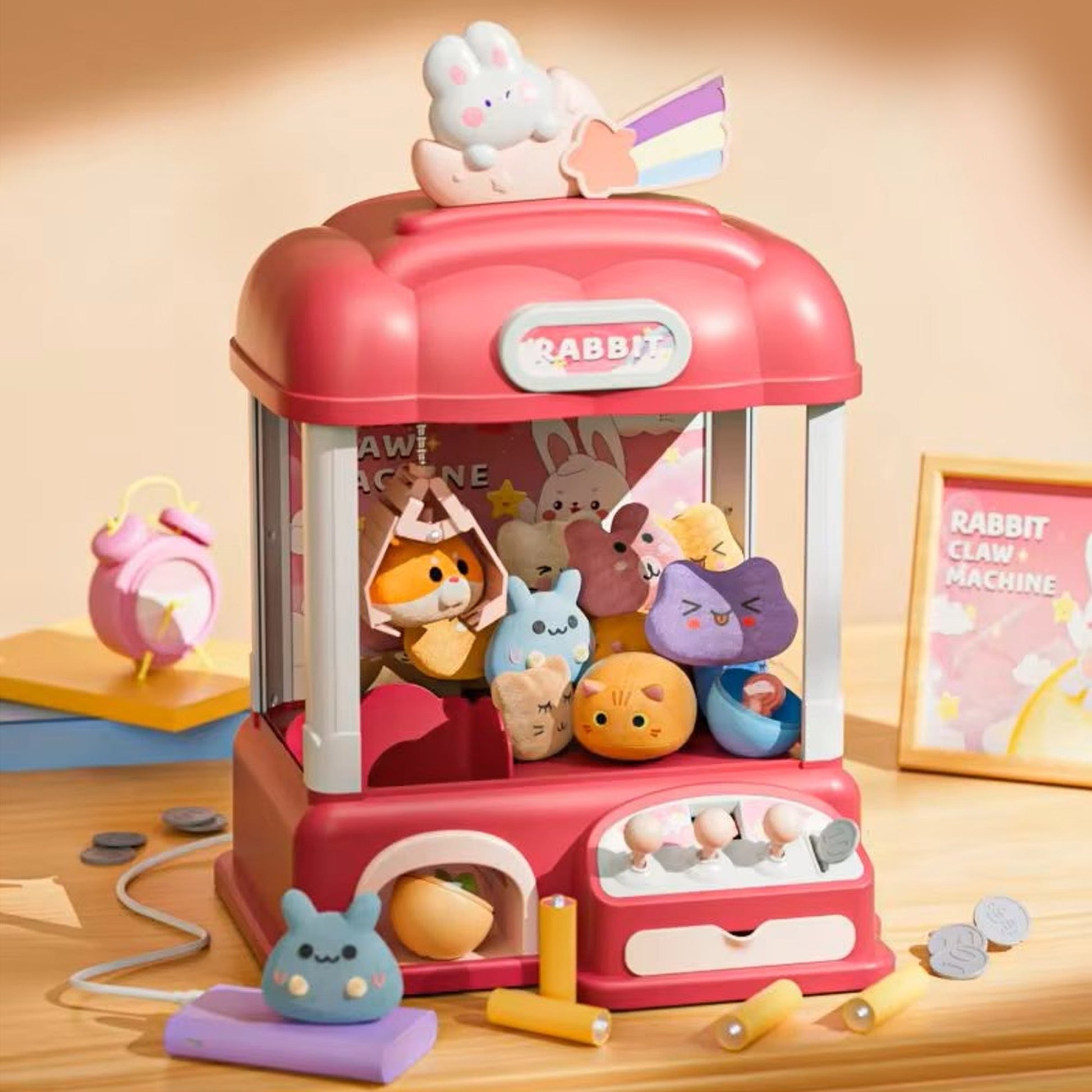 kawaiies-softtoys-plushies-kawaii-plush-Bunny Bear Rainbow Mini Claw Machine Toys 