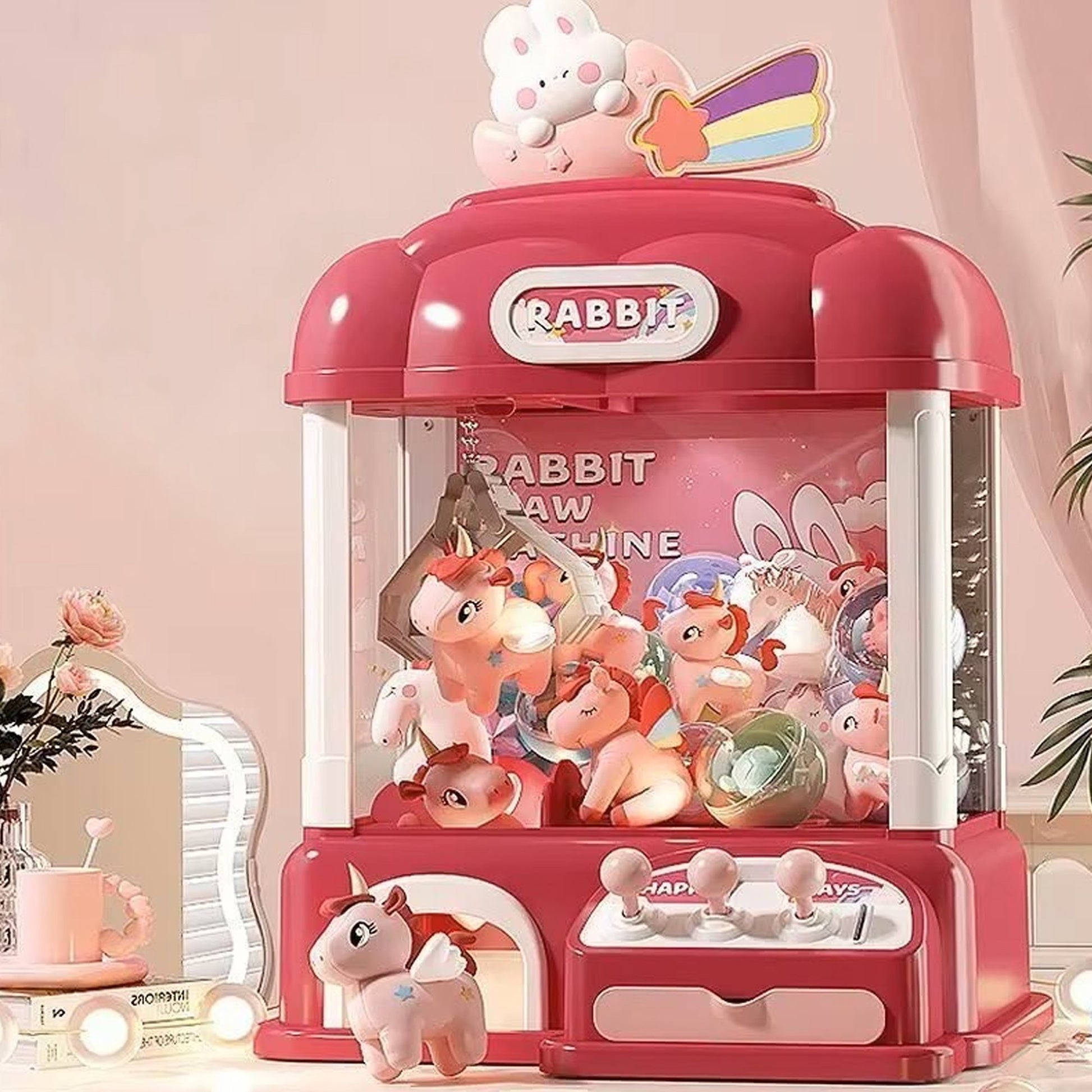 kawaiies-softtoys-plushies-kawaii-plush-Bunny Bear Rainbow Mini Claw Machine Toys 