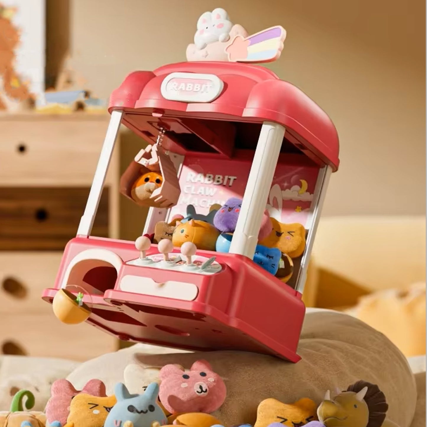 kawaiies-softtoys-plushies-kawaii-plush-Bunny Bear Rainbow Mini Claw Machine Toys 