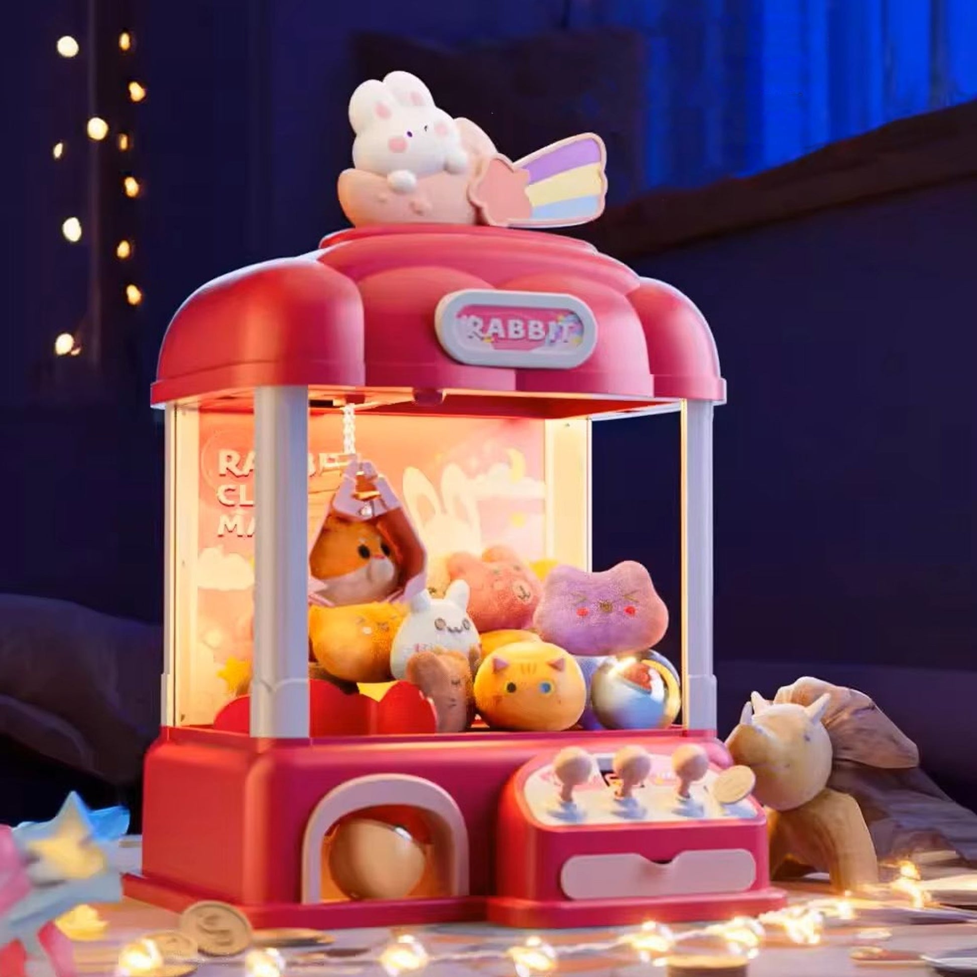 kawaiies-softtoys-plushies-kawaii-plush-Bunny Bear Rainbow Mini Claw Machine Toys 