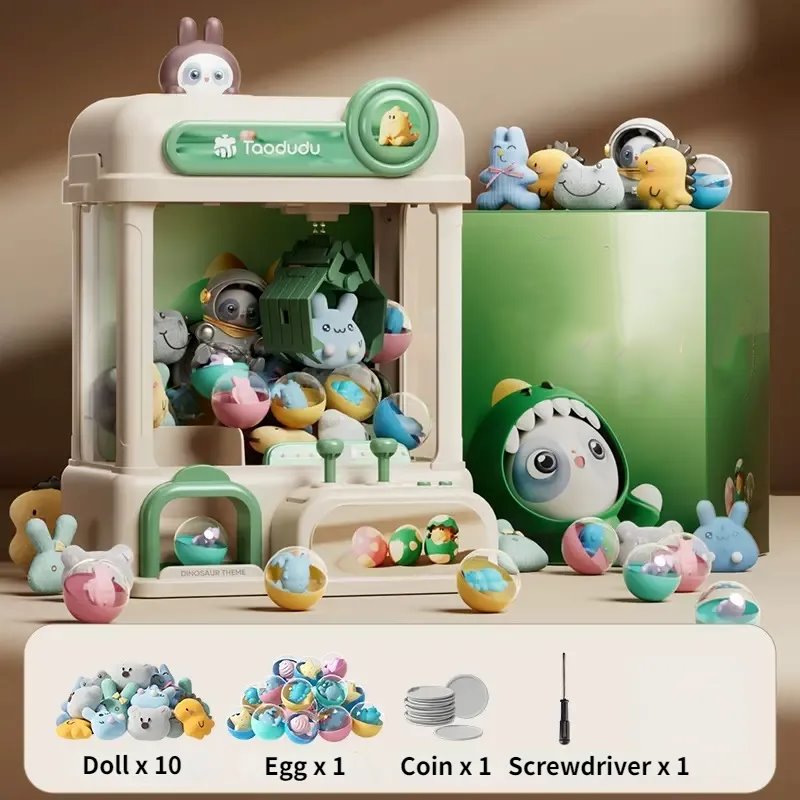 kawaiies-softtoys-plushies-kawaii-plush-Bunny Hat Panda Bear Mini Claw Machine Toys Lime Claw Machine +20 Dolls 