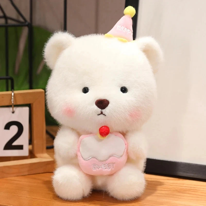 kawaiies-softtoys-plushies-kawaii-plush-Capybara & Bear Happy Birthday Cake Plushies Soft toy Bear (Pink) 