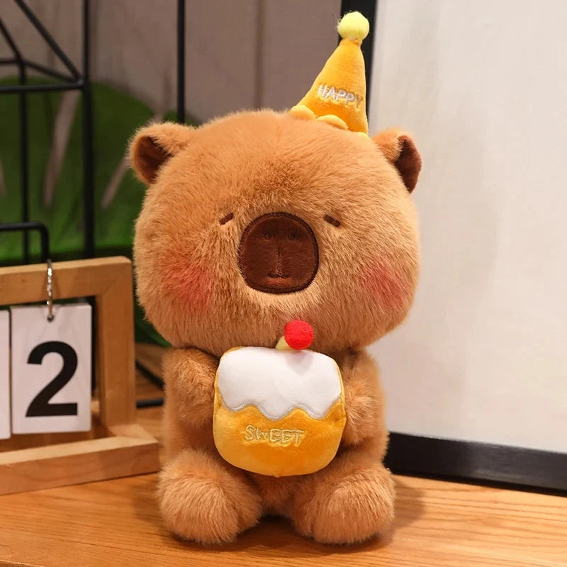 kawaiies-softtoys-plushies-kawaii-plush-Capybara & Bear Happy Birthday Cake Plushies Soft toy Capybara (Yellow) 