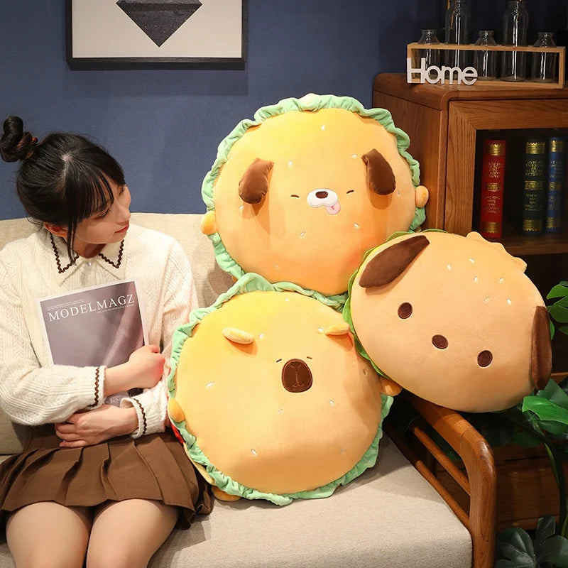 kawaiies-softtoys-plushies-kawaii-plush-Capybara & Dog Hamburger Plushie Pillow Soft toy 