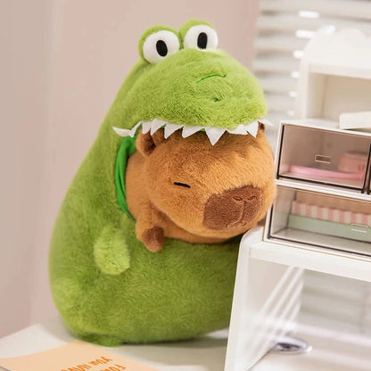 kawaiies-softtoys-plushies-kawaii-plush-Capybara Green Dinosaur Outfit Plushie Soft toy 