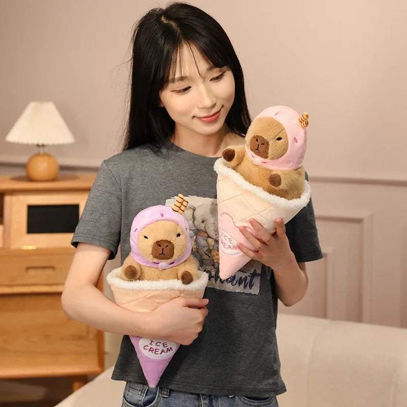 kawaiies-softtoys-plushies-kawaii-plush-Capybara Soft Ice Cream Waffle Plush Soft toy 