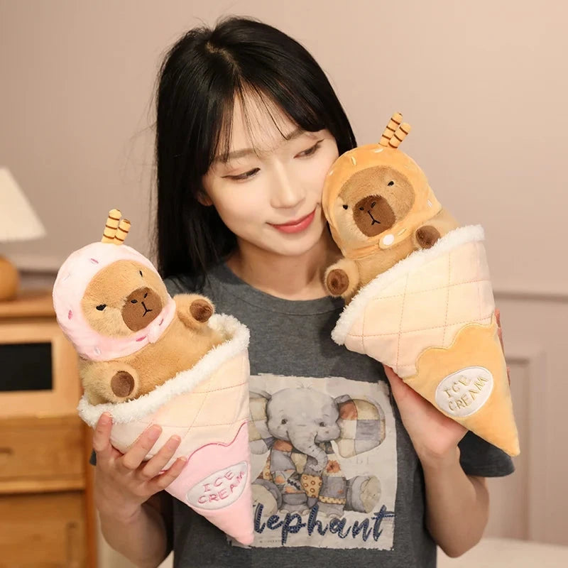 kawaiies-softtoys-plushies-kawaii-plush-Capybara Soft Ice Cream Waffle Plush Soft toy 