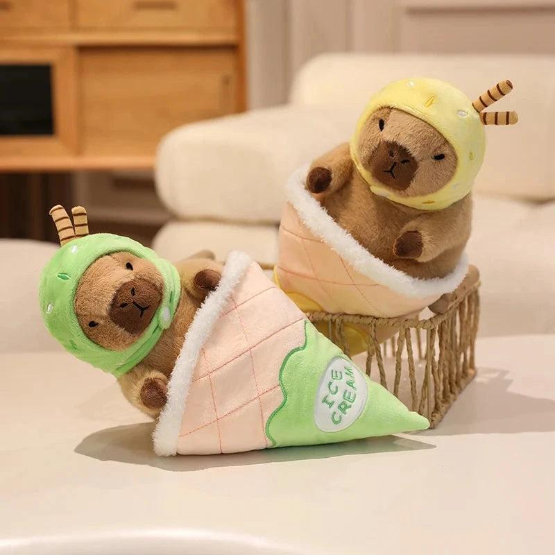 kawaiies-softtoys-plushies-kawaii-plush-Capybara Soft Ice Cream Waffle Plush Soft toy 