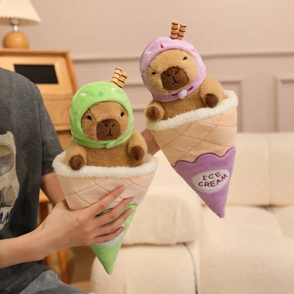 kawaiies-softtoys-plushies-kawaii-plush-Capybara Soft Ice Cream Waffle Plush Soft toy 