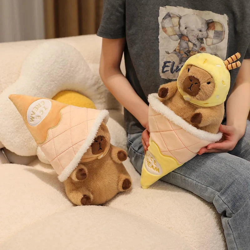 kawaiies-softtoys-plushies-kawaii-plush-Capybara Soft Ice Cream Waffle Plush Soft toy 