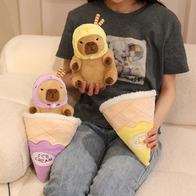 kawaiies-softtoys-plushies-kawaii-plush-Capybara Soft Ice Cream Waffle Plush Soft toy 