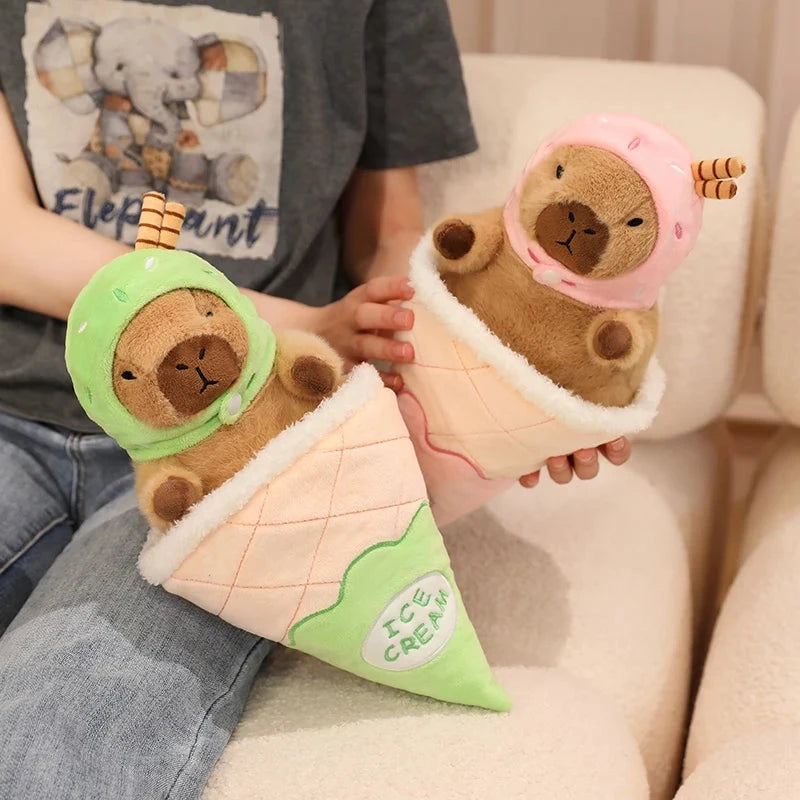 kawaiies-softtoys-plushies-kawaii-plush-Capybara Soft Ice Cream Waffle Plush Soft toy 