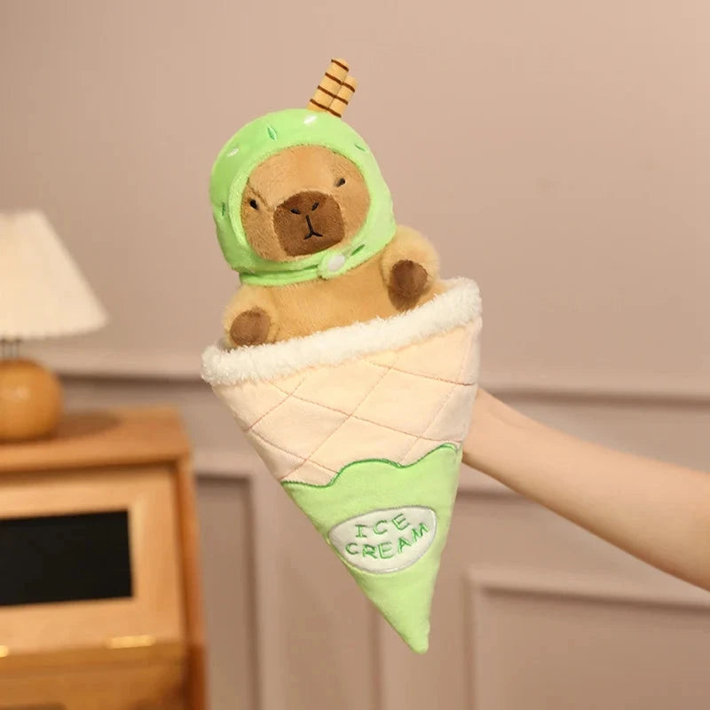 kawaiies-softtoys-plushies-kawaii-plush-Capybara Soft Ice Cream Waffle Plush Soft toy Green 