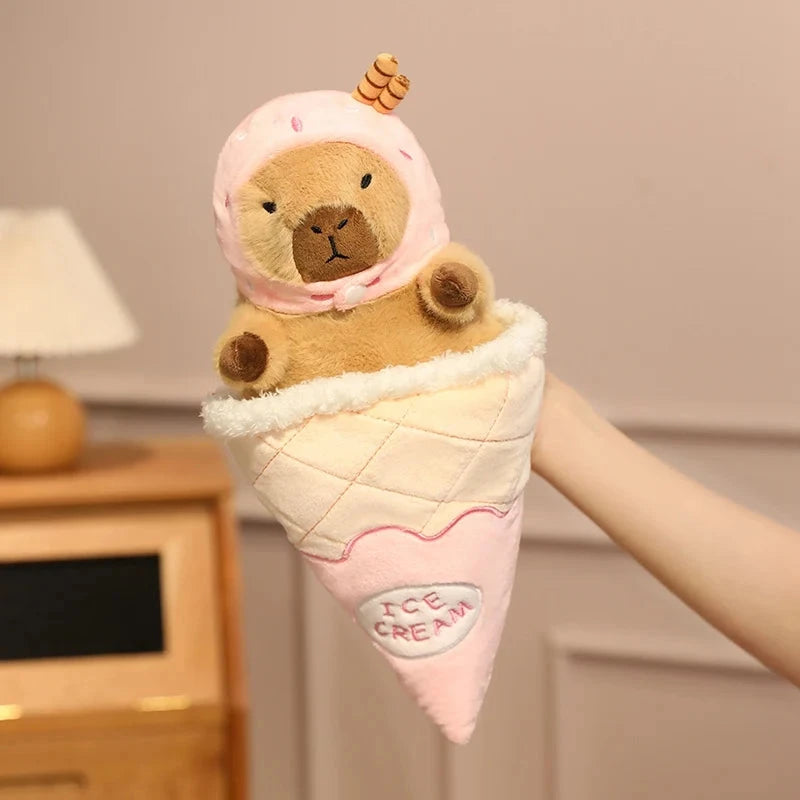 kawaiies-softtoys-plushies-kawaii-plush-Capybara Soft Ice Cream Waffle Plush Soft toy Pink 