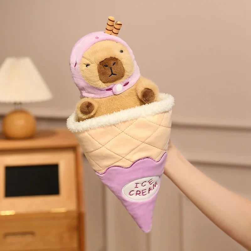 kawaiies-softtoys-plushies-kawaii-plush-Capybara Soft Ice Cream Waffle Plush Soft toy Purple 