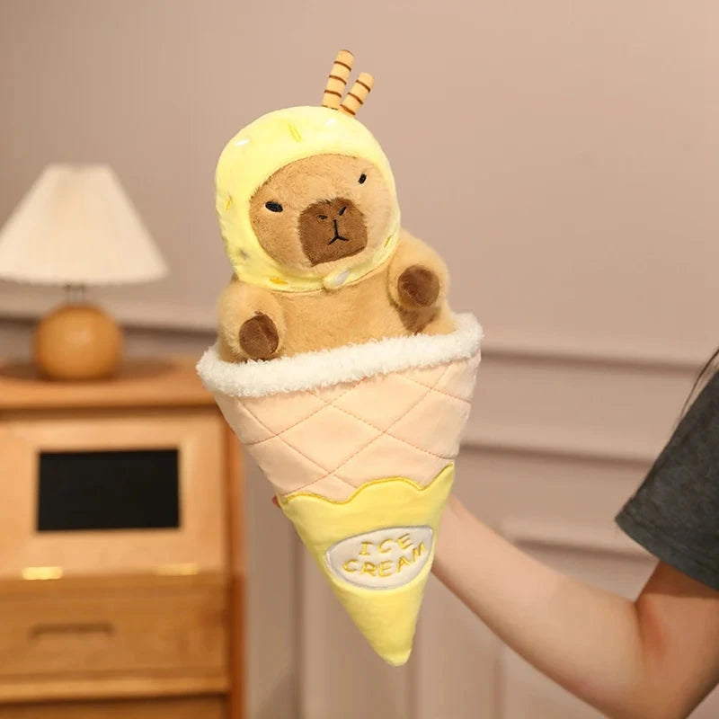 kawaiies-softtoys-plushies-kawaii-plush-Capybara Soft Ice Cream Waffle Plush Soft toy Yellow 
