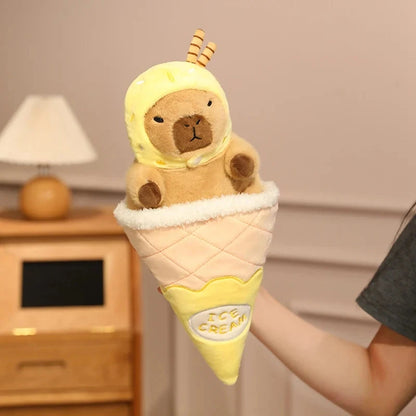 kawaiies-softtoys-plushies-kawaii-plush-Capybara Soft Ice Cream Waffle Plush Soft toy Yellow 