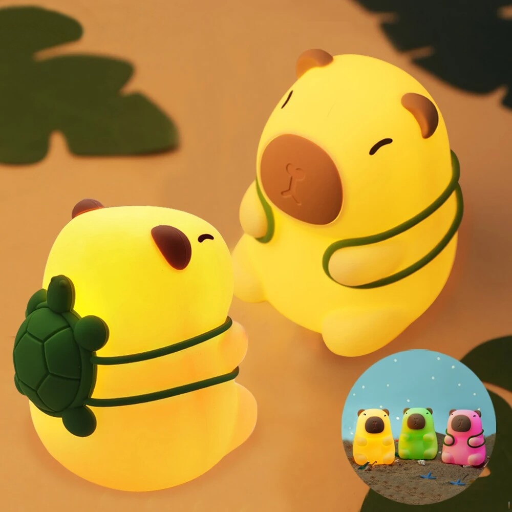 kawaiies-softtoys-plushies-kawaii-plush-Capybara Turtle Backpack LED Night Light Home Decor 