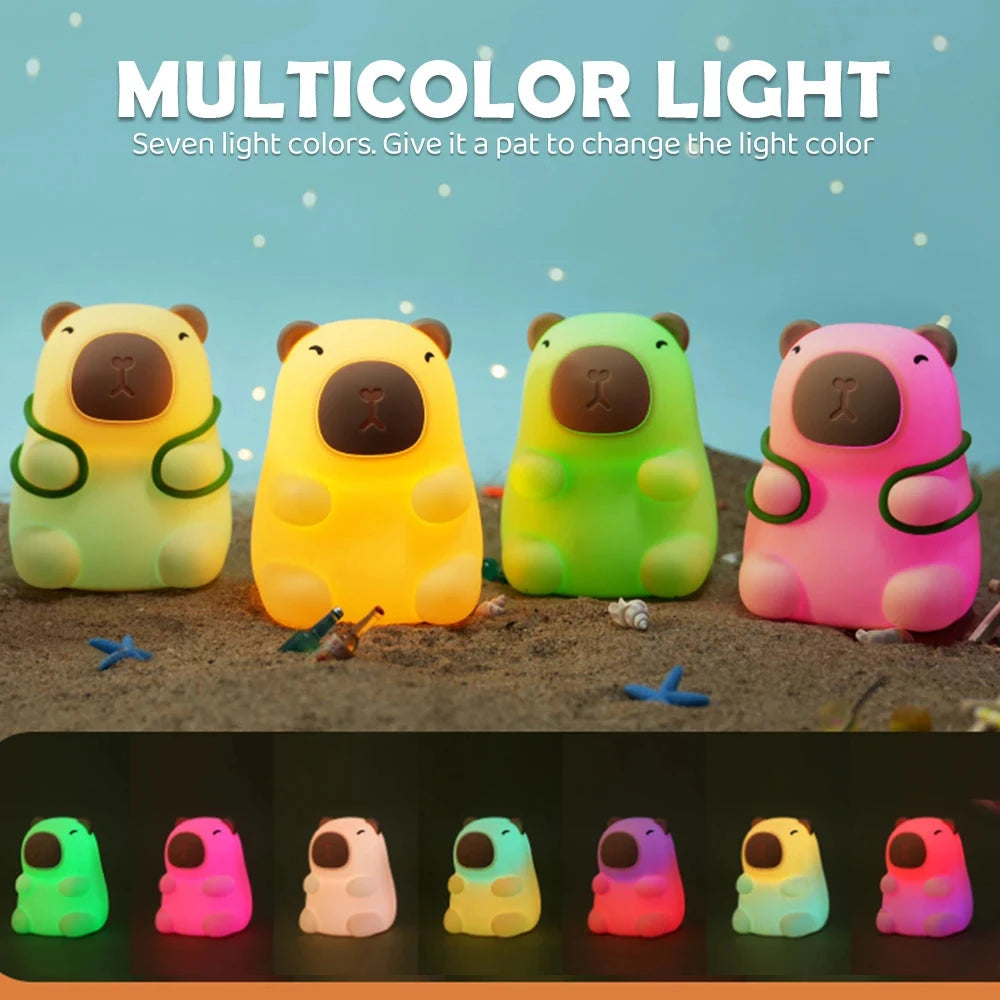 kawaiies-softtoys-plushies-kawaii-plush-Capybara Turtle Backpack LED Night Light Home Decor 