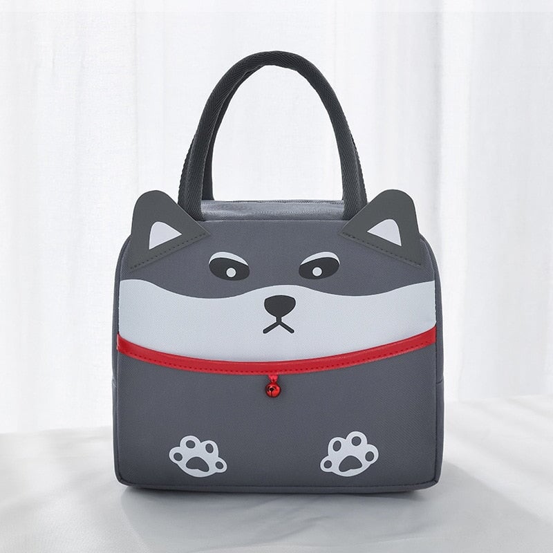 kawaiies-softtoys-plushies-kawaii-plush-Cartoon Animal Cat Dog Duck Lunch Bag | NEW Bag Dog Gray 