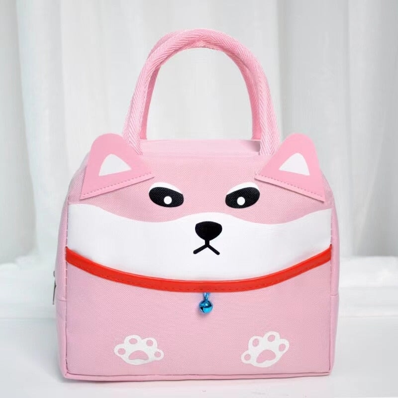 kawaiies-softtoys-plushies-kawaii-plush-Cartoon Animal Cat Dog Duck Lunch Bag | NEW Bag Dog Pink 
