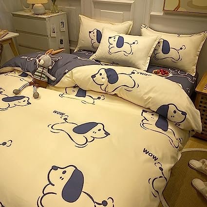 kawaiies-softtoys-plushies-kawaii-plush-Cartoon Cat Dog 120gsm Polyester Bedding Set Bedding Sets 