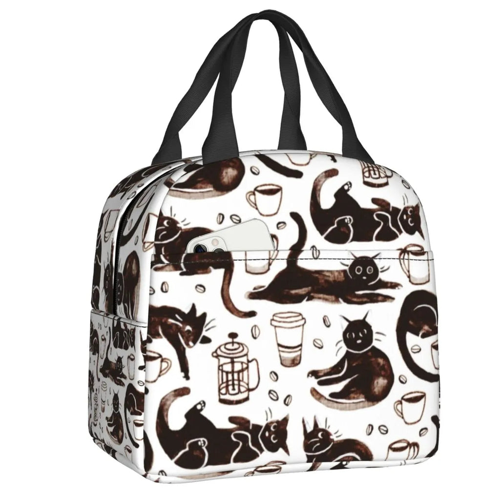 kawaiies-softtoys-plushies-kawaii-plush-Cat Illustration Halloween Themed Lunch Bags Bag Coffee 