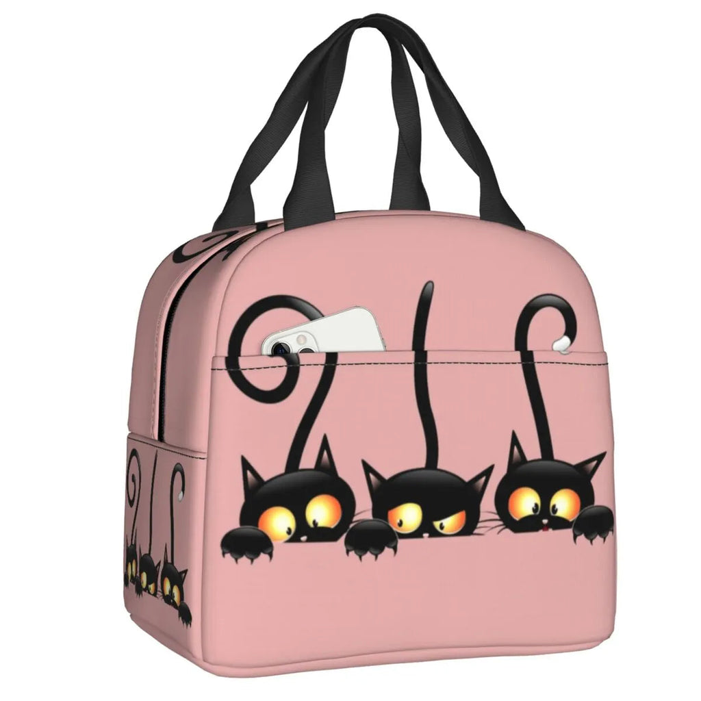 kawaiies-softtoys-plushies-kawaii-plush-Cat Illustration Halloween Themed Lunch Bags Bag Pink 