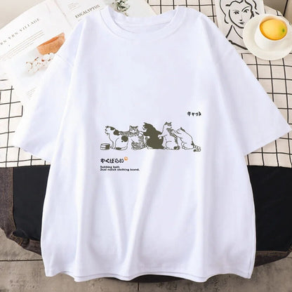 kawaiies-softtoys-plushies-kawaii-plush-Cats Scratching Cats Backs Unisex Tee Tops 